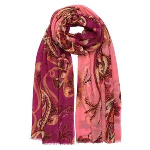NWT Echo Paisley Split Print Color Wrap In Dahlia